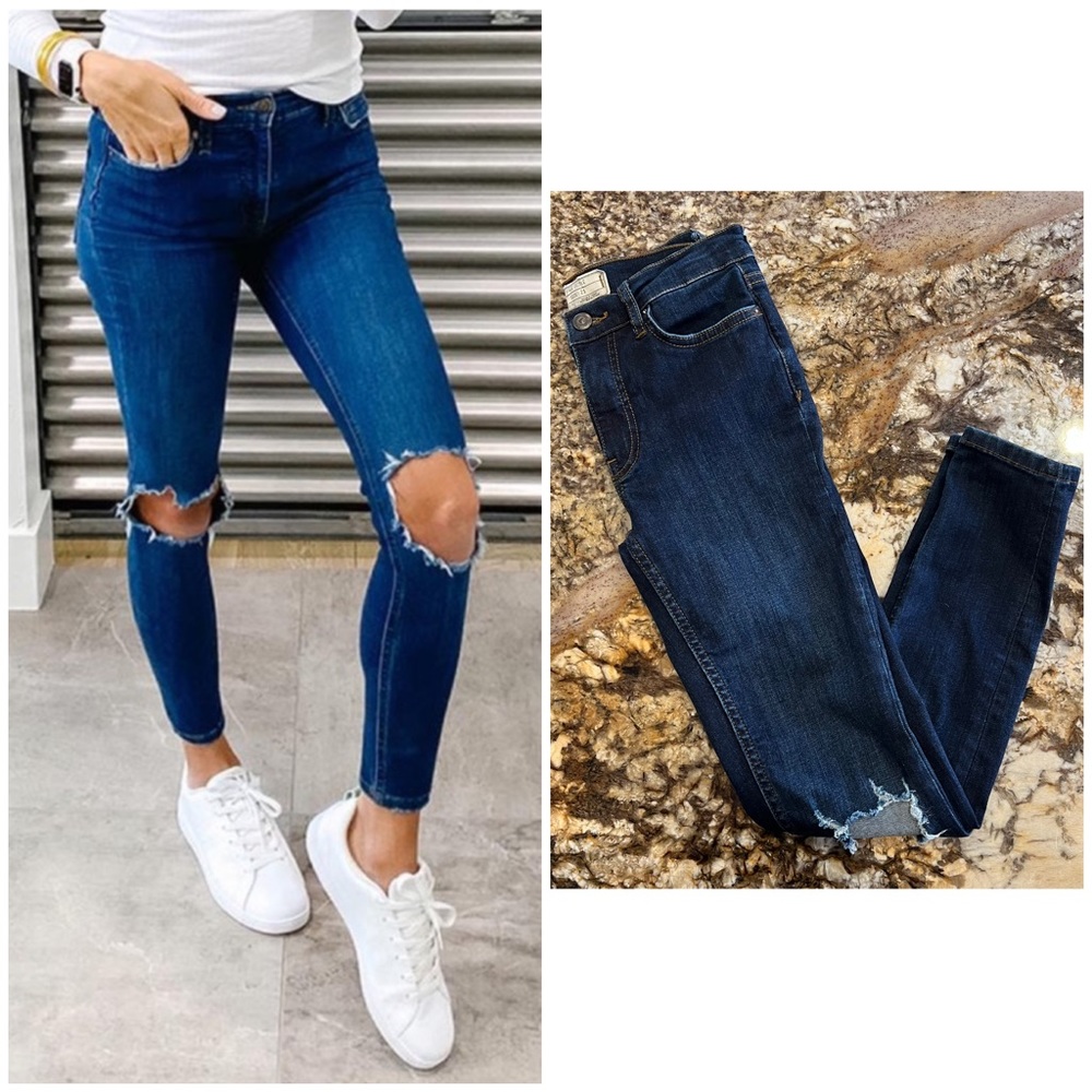 Free People Busted Knee Skinny Jeans
